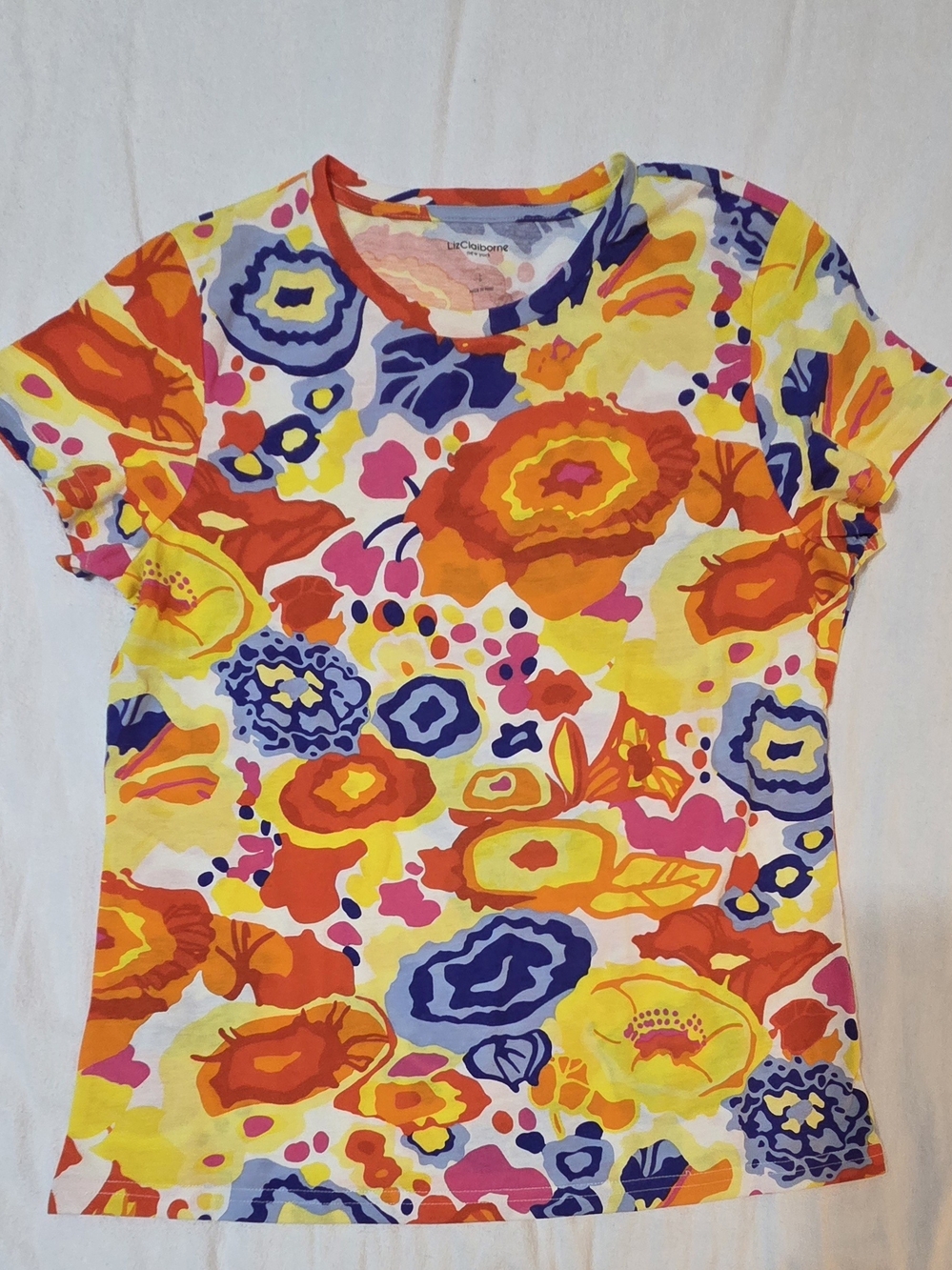 LizClaiborne New York Floral Crewneck Tee in Multicolor